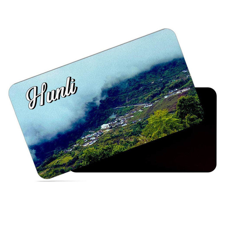 dhcrafts Rectangular Rubber Fridge Magnet / Magnetic Card Multicolor Arunachal Pradesh Hunli Design Pack of 1 (8.6cm x 5.4cm)